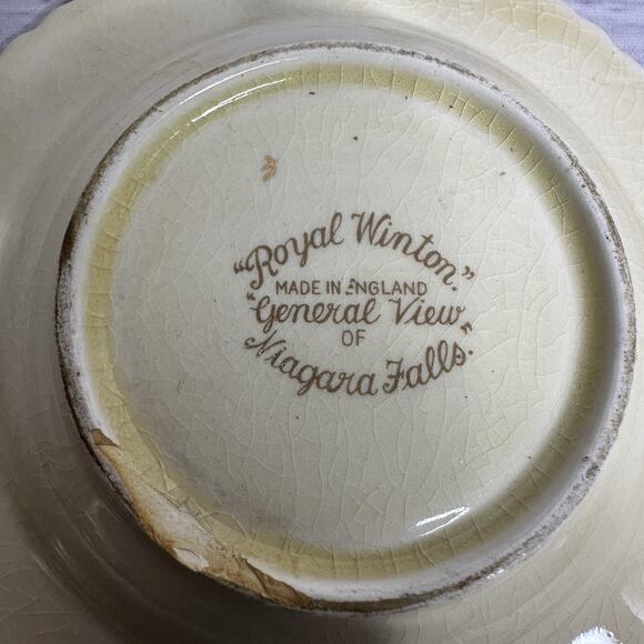 Royal Winton 4”x4” Trinket Dish Ashtrays Niagara Falls Lot Of 2￼ - Picture 8 of 11